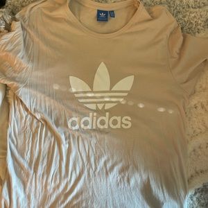 Adidas beige trefoil tee